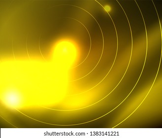 Los círculos brillantes brillan por el fondo abstracto. Ilustración del vector