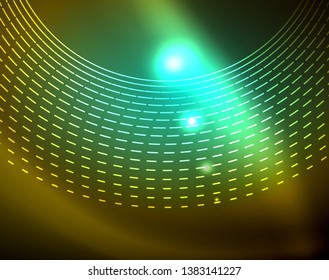 Shiny circles glowing abstract background. Vector illustration