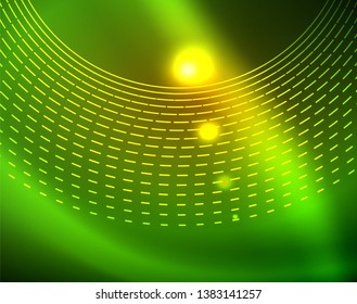 Shiny circles glowing abstract background. Vector illustration