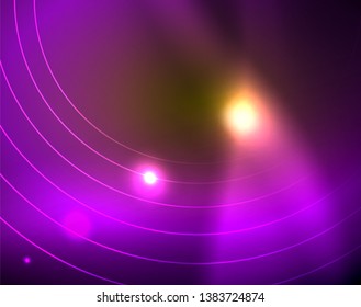 Los círculos brillantes brillan por el fondo abstracto. Ilustración del vector