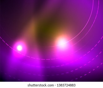 Shiny circles glowing abstract background. Vector illustration