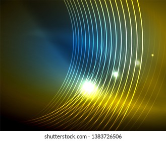 Shiny circles glowing abstract background. Vector illustration