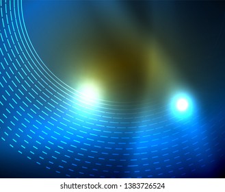 Shiny circles glowing abstract background. Vector illustration