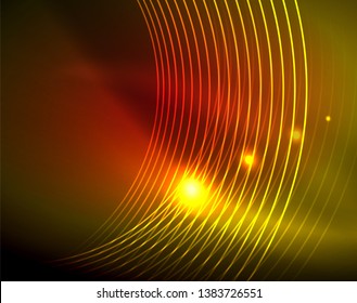 Leuchtende Kreise leuchten auf abstraktem Hintergrund. Vektorgrafik