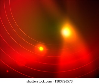 Shiny circles glowing abstract background. Vector illustration