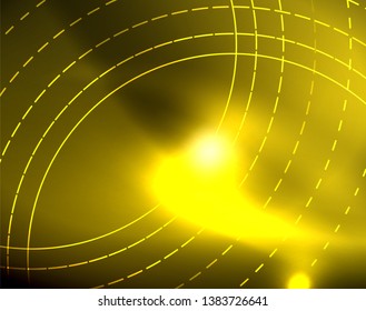 Shiny circles glowing abstract background. Vector illustration