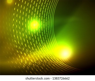 Shiny circles glowing abstract background. Vector illustration