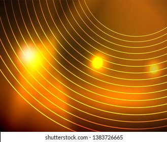 Shiny circles glowing abstract background. Vector illustration