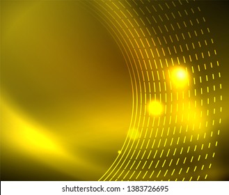 Los círculos brillantes brillan por el fondo abstracto. Ilustración del vector