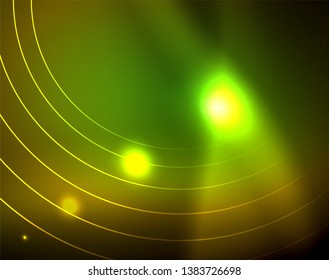 Shiny circles glowing abstract background. Vector illustration