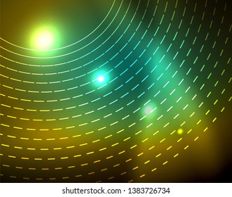 Shiny circles glowing abstract background. Vector illustration