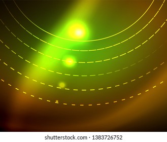 Shiny circles glowing abstract background. Vector illustration