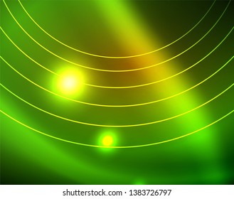 Los círculos brillantes brillan por el fondo abstracto. Ilustración del vector