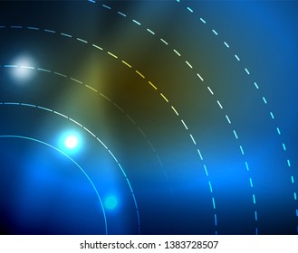 Shiny circles glowing abstract background. Vector illustration