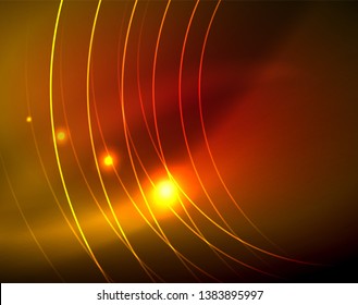 Los círculos brillantes brillan por el fondo abstracto. Ilustración del vector