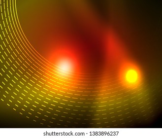 Shiny circles glowing abstract background. Vector illustration