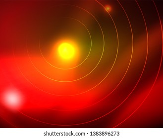 Shiny circles glowing abstract background. Vector illustration