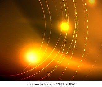 Shiny circles glowing abstract background. Vector illustration