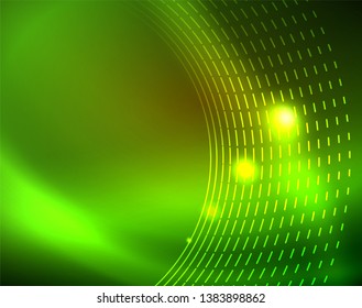 Shiny circles glowing abstract background. Vector illustration