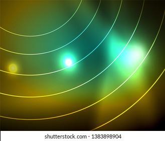 Shiny circles glowing abstract background. Vector illustration