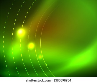 Shiny circles glowing abstract background. Vector illustration