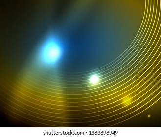 Shiny circles glowing abstract background. Vector illustration