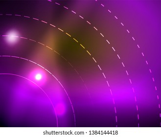 Shiny circles glowing abstract background. Vector illustration