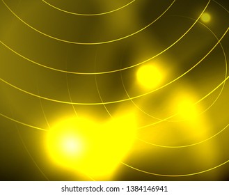 Leuchtende Kreise leuchten auf abstraktem Hintergrund. Vektorgrafik