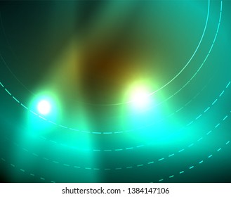 Shiny circles glowing abstract background. Vector illustration