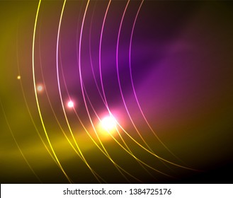 Shiny circles glowing abstract background. Vector illustration