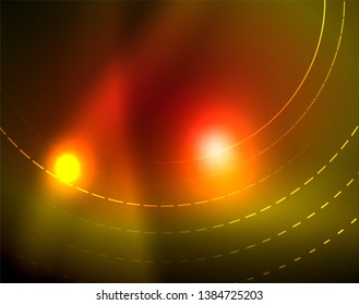 Los círculos brillantes brillan por el fondo abstracto. Ilustración del vector