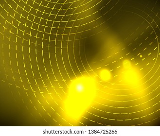 Shiny circles glowing abstract background. Vector illustration