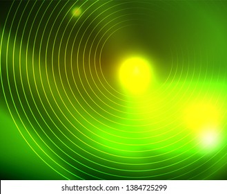 Shiny circles glowing abstract background. Vector illustration