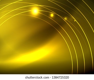 Shiny circles glowing abstract background. Vector illustration