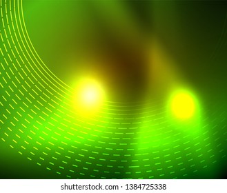 Shiny circles glowing abstract background. Vector illustration