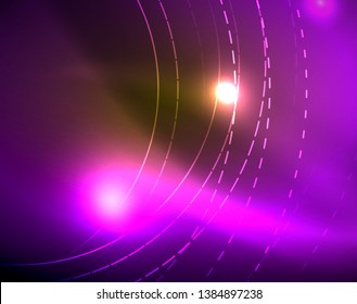 Leuchtende Kreise leuchten auf abstraktem Hintergrund. Vektorgrafik