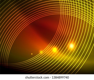Shiny circles glowing abstract background. Vector illustration