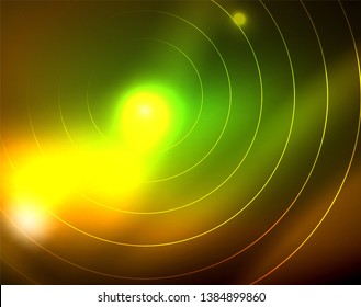 Shiny circles glowing abstract background. Vector illustration