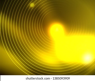 Shiny circles glowing abstract background. Vector illustration