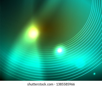 Círculos brilhantes com fundo abstrato brilhante. Ilustração vetorial