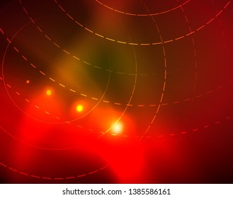 Shiny circles glowing abstract background. Vector illustration
