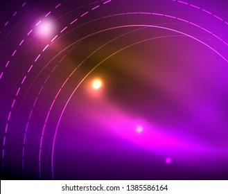 Shiny circles glowing abstract background. Vector illustration
