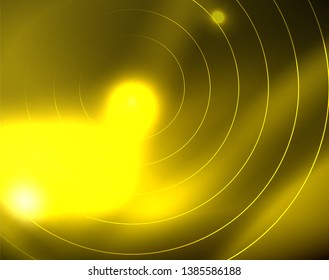Leuchtende Kreise leuchten auf abstraktem Hintergrund. Vektorgrafik