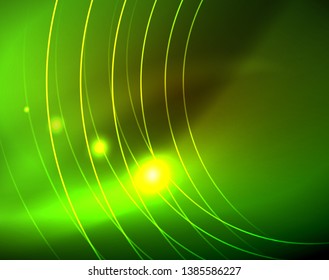 Shiny circles glowing abstract background. Vector illustration