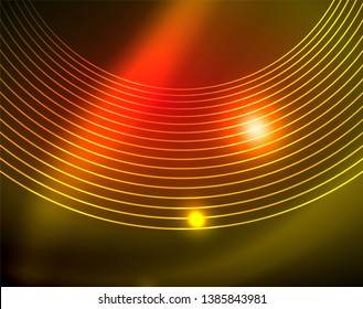 Leuchtende Kreise leuchten auf abstraktem Hintergrund. Vektorgrafik