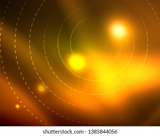 Shiny circles glowing abstract background. Vector illustration