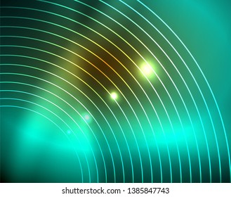 Los círculos brillantes brillan por el fondo abstracto. Ilustración del vector