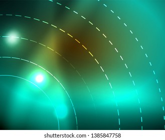 Shiny circles glowing abstract background. Vector illustration
