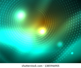 Shiny circles glowing abstract background. Vector illustration