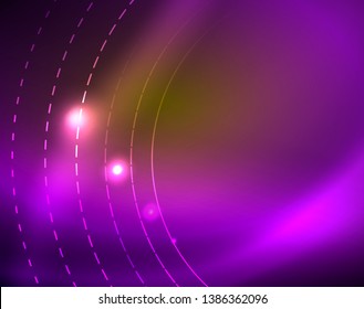 Los círculos brillantes brillan por el fondo abstracto. Ilustración del vector